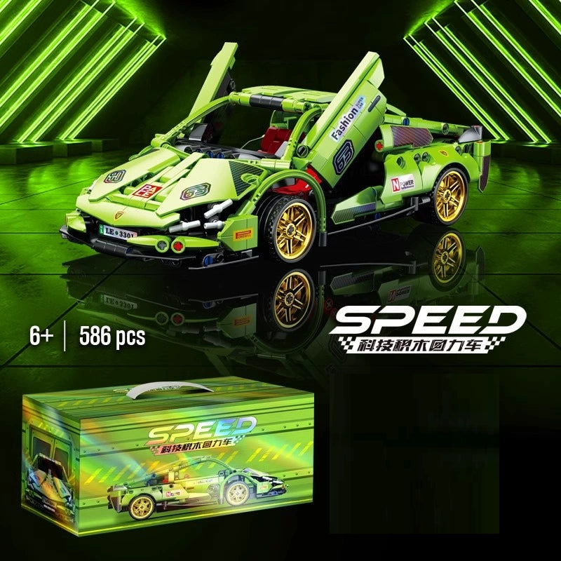 Lamborghini Green Sports Car 3332 Block Puzzle Model Toys ( 586pcs ) - Kidz Brickify
