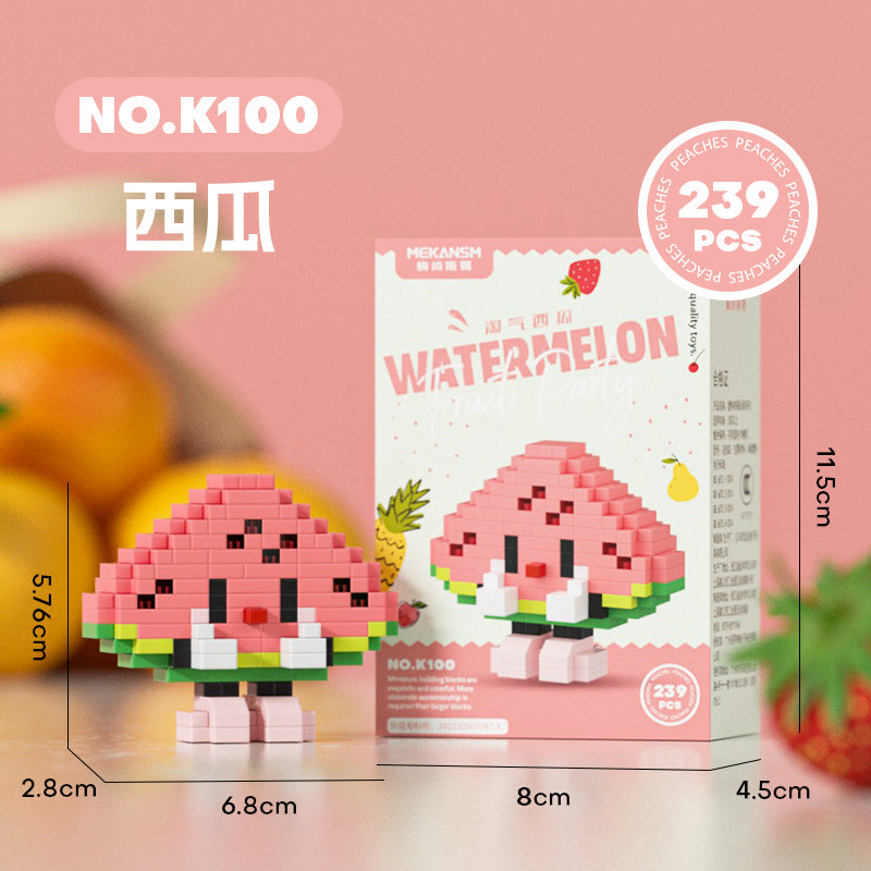 K100 Fruit Watermelon Nano Micro Small Block Puzzle Model Toys ( 239pcs ) - Kidz Brickify