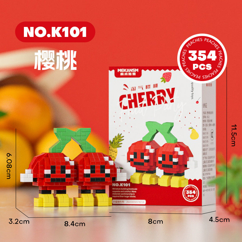 K101 Fruit Cherry Nano Micro Small Block Puzzle Model Toys ( 354pcs ) - Kidz Brickify