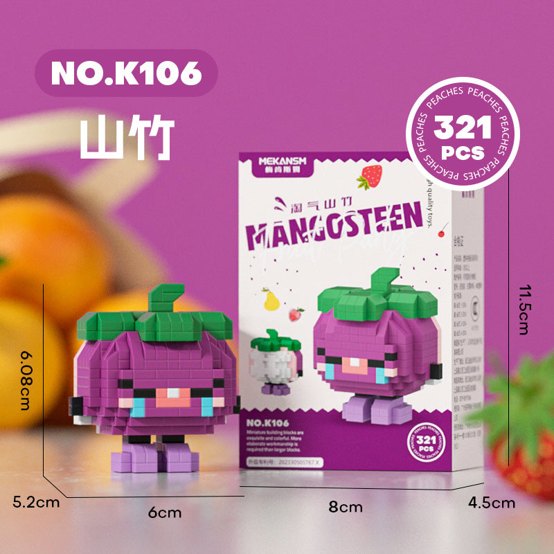 K106 Fruit Mangosteen Nano Micro Small Block Puzzle Model Toys ( 321pcs ) - Kidz Brickify