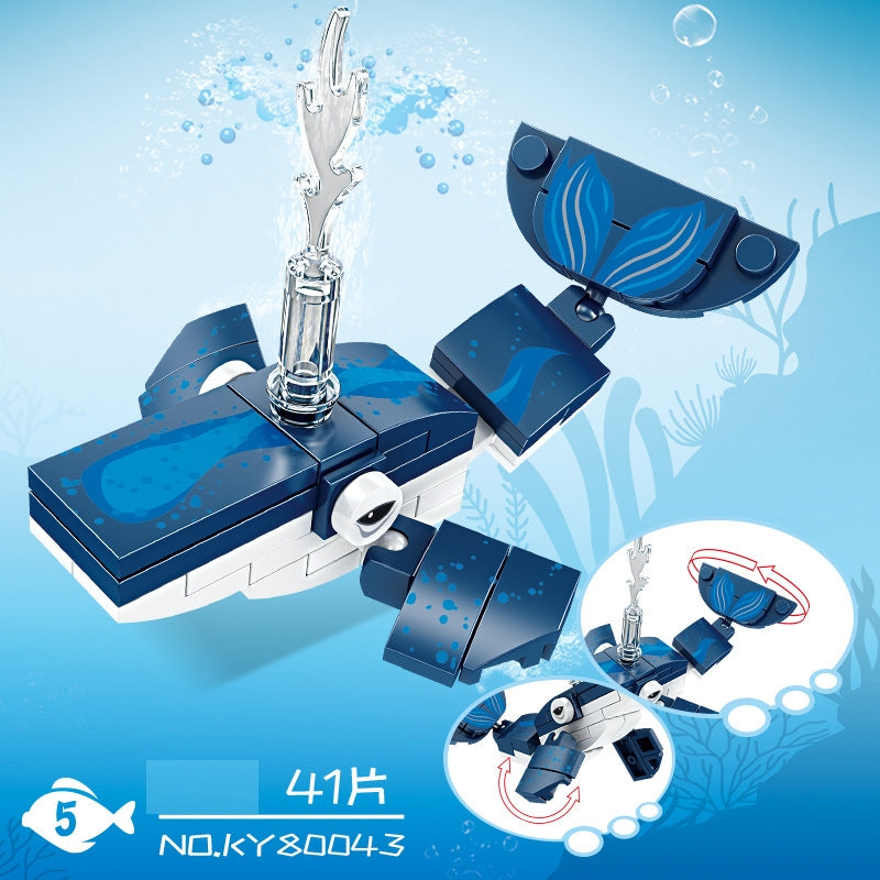 OCEAN SERIES Blue Whale KY80043-5 Block Puzzle Model Toys ( 41pcs ) - Kidz Brickify