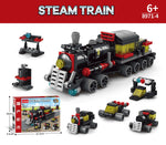 6 IN 1 Steam Train 8971-4 Block Puzzle Model Toys ( 118pcs ) - Kidz Brickify