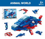 6 IN 1 Animal World Whale 8971-5 Block Puzzle Model Toys ( 139pcs ) - Kidz Brickify