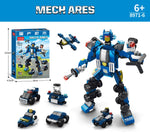 6 IN 1 Police Mech Ares 8971-6 Block Puzzle Model Toys 135pcs - Kidz Brickify