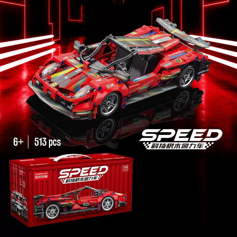 Ferrari Red Sports Car 9055-7 Block Puzzle Model Toys ( 513pcs ) - Kidz Brickify