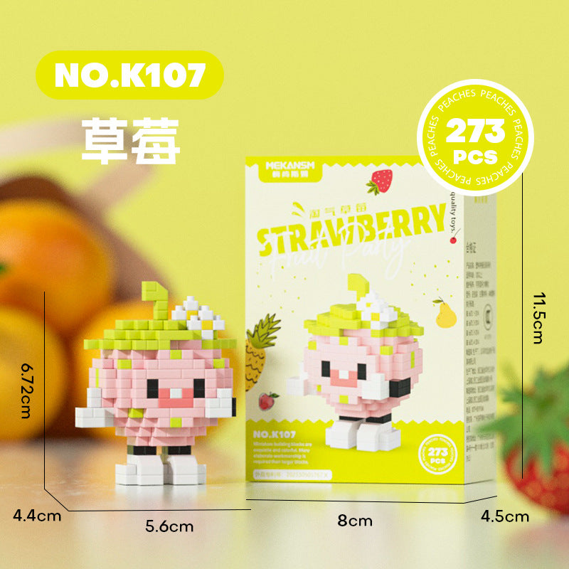 K107 Fruit Strawberry Nano Micro Small Block Puzzle Model Toys ( 273pcs ) - Kidz Brickify