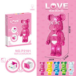 PINK BEAR LOVE Lights P2181 Block Puzzle Model Toys ( 1469pcs ) - Kidz Brickify